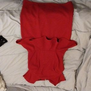 Red zip up dress